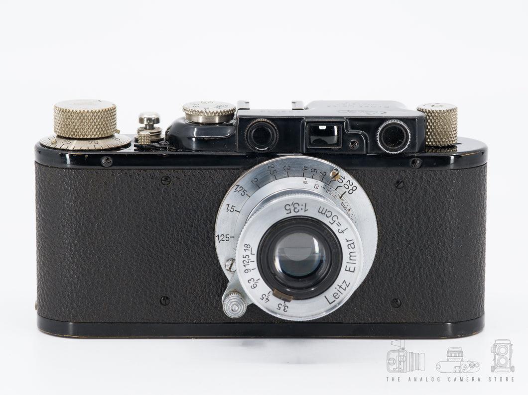 Leica II 'Export' Black Paint + Leitz Elmar 50mm 3.5 | SET